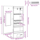 vidaXL Füstölő Sütő 3 pcs 44,5 x 29 x 110 cm Horganyzott acél Ezüst