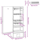 vidaXL Füstölő Sütő 3 pcs 44,5 x 29 x 110 cm Horganyzott acél Ezüst