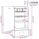 vidaXL Füstölő Sütő 3 pcs 44,5 x 29 x 83 cm Horganyzott acél Ezüst