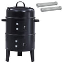 vidaXL Kültéri grill Ø 40 x 80 cm Acél Fekete
