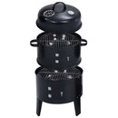 vidaXL Kültéri grill Ø 40 x 80 cm Acél Fekete