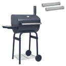 vidaXL Fak grill 75 x 48 x 120 cm Ezüst Porszórt acél és műanyag