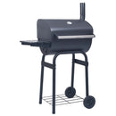 vidaXL Fak grill 75 x 48 x 120 cm Ezüst Porszórt acél és műanyag
