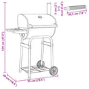 vidaXL Fak grill 75 x 48 x 120 cm Ezüst Porszórt acél és műanyag