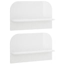 vidaXL Falpolc 2 db Magasfényű Fehér 60 x 13,5 x 37,5 cm Szerelt Fa