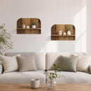 vidaXL Falpolc 2 db Antik Fa 60 x 13.5 x 37.5 cm Szerelt Fa