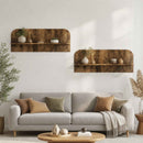 vidaXL Falpolc 2 db Füstös Tölgy 102 x 13,5 x 37,5 cm Szerelt Fa