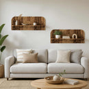 vidaXL Falpolc 2 db Antik Fa 102 x 13,5 x 37,5 cm Szerelt Fa