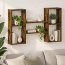 vidaXL Falpolc Füstös Tölgy 102 x 17 x 59 cm Szerelt Fa