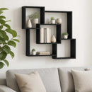 vidaXL Falpolc Fekete Tölgy 98 x 17 x 91 cm Szerelt Fa