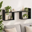 vidaXL Falpolc Fekete Tölgy 90 x 17 x 32 cm Szerelt Fa