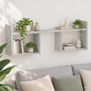 vidaXL Falpolc Betonszürke 90 x 17 x 32 cm Szerelt Fa