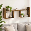 vidaXL Falpolc Füstös Tölgy 90 x 17 x 32 cm Szerelt Fa
