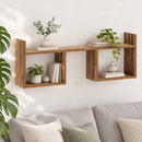 vidaXL Falpolc Antik Fa 90 x 17 x 32 cm Szerelt Fa