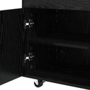 vidaXL Bár kocsi Fekete Tölgy 60 x 39,5 x 89 cm Szerelt Fa