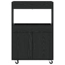 vidaXL Bár kocsi Fekete Tölgy 60 x 39,5 x 89 cm Szerelt Fa