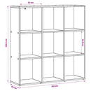 vidaXL Könyvespolc 102 x 29 x 103,5 cm Szerelt Fa Fekete Tölgy