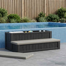 vidaXL Hot Tub lépcső tárolóval 2 lépésben Barna és Szürke PP