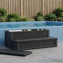 vidaXL Hot Tub lépcső tárolóval 2 lépésben Fekete 93 x 57 x 35 cm PP