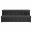 vidaXL Hot Tub lépcső tárolóval 2 lépésben Fekete 93 x 57 x 35 cm PP