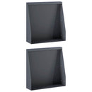 vidaXL Támfal 2 db 40 x 12 x 40 cm Acél Antracitszürke