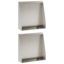 vidaXL Támfal 2 db 40 x 12 x 50 cm Rozsdamentes Acél Ezüst