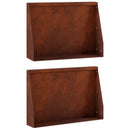 vidaXL Támfal 2 db 60 x 12 x 30 cm Időjárásálló Acél Rozsdás