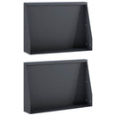 vidaXL Támfal 2 db 60 x 12 x 40 cm Acél Antracitszürke