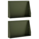 vidaXL Támfal 2 db 60 x 12 x 40 cm Acél Olajzöld