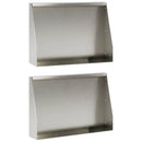vidaXL Támfal 2 db 60 x 12 x 50 cm Rozsdamentes Acél Ezüst