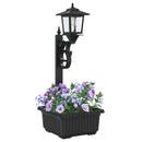 vidaXL Kandeláber lámpa virágtartóval Fekete 29 x 28 x 74 cm ABS és PP