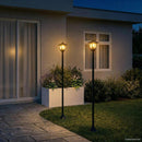 vidaXL Lámpaoszlop készlet with LED Bulb 2 db Fekete 16 x 16 x 156 cm