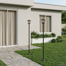 vidaXL Lámpaoszlop készlet with LED Bulb 2 db Fekete 16 x 16 x 156 cm