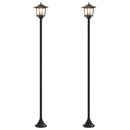 vidaXL Lámpaoszlop készlet with LED Bulb 2 db Fekete 16 x 16 x 156 cm