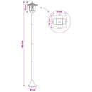 vidaXL Lámpaoszlop készlet with LED Bulb 2 db Fekete 16 x 16 x 156 cm