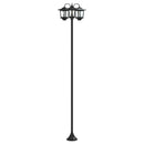 vidaXL 3-Fej Lámpaoszlop Fekete 16 x 16 x 187 cm Alumínium és ABS