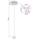 vidaXL 3-Fej Lámpaoszlop Fekete 16 x 16 x 187 cm Alumínium és ABS