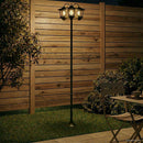 vidaXL 3-Fej Lámpaoszlop Fekete 16 x 16 x 187 cm Alumínium és ABS