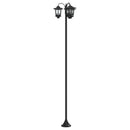 vidaXL 3-Fej Lámpaoszlop Fekete 16 x 16 x 187 cm Alumínium és ABS