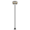 vidaXL 3-Fej Lámpaoszlop Fekete 16 x 16 x 187 cm Alumínium és ABS