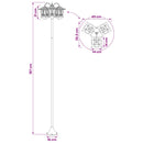 vidaXL 3-Fej Lámpaoszlop Fekete 16 x 16 x 187 cm Alumínium és ABS