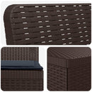 vidaXL 3-Fős Kerti Kanapé Párnákkal Rattan Hatással PP Barna