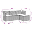 vidaXL 4-Fős Kerti Kanapé Párnákkal Rattan Kinézet PP Barna