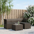 vidaXL 4-Fős Kerti Kanapé Párnákkal Rattan Kinézet PP Világosszürke