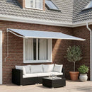 vidaXL Napellenző ponyva Kék és Fehér 400 × 350 cm Poliészter