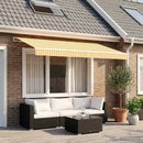 vidaXL Napellenző ponyva Sárga és Fehér 350 x 250 cm Poliészter