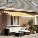 vidaXL Napellenző ponyva Sárga és Fehér 600 × 350 cm Poliészter