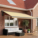 vidaXL Napellenző ponyva Sárga és Fehér 450 × 300 cm Poliészter