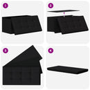 vidaXL Összecsukható tárolópad Fekete 180 kg 80 L 77 x 38 x 38 cm