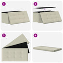vidaXL Összecsukható tárolópad Fehér 180 kg 80 L 77 x 38 x 38 cm